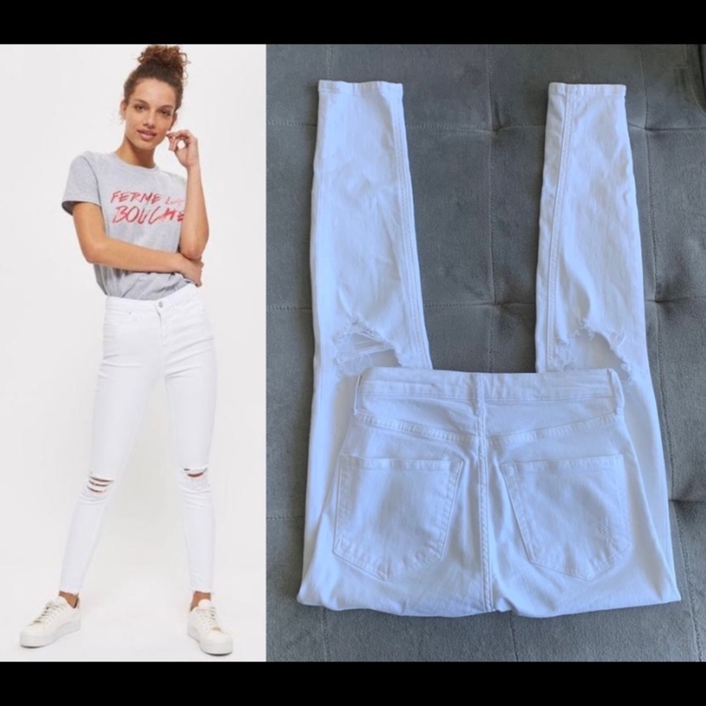 3 For $20 TOPSHOP MOTO White Distressed Jamie Jeans